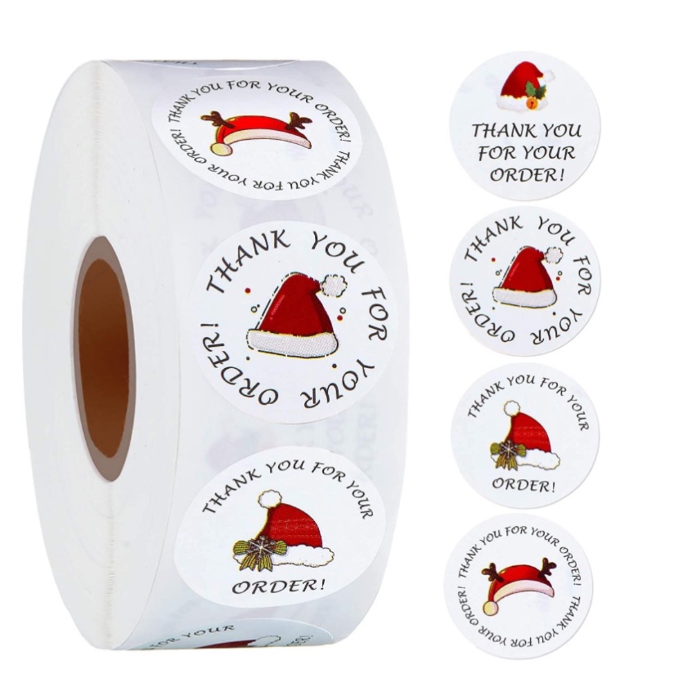 🎅🏽 50 Thank You - Merry Christmas Package Stickers